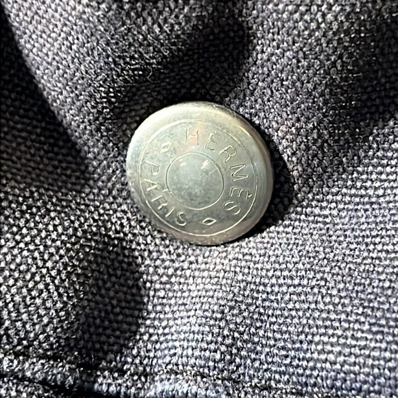 HERMES Fourre Tout MM Tote Bag Handbag Canvas Blue and Black in GUC. - Picture 2 of 16